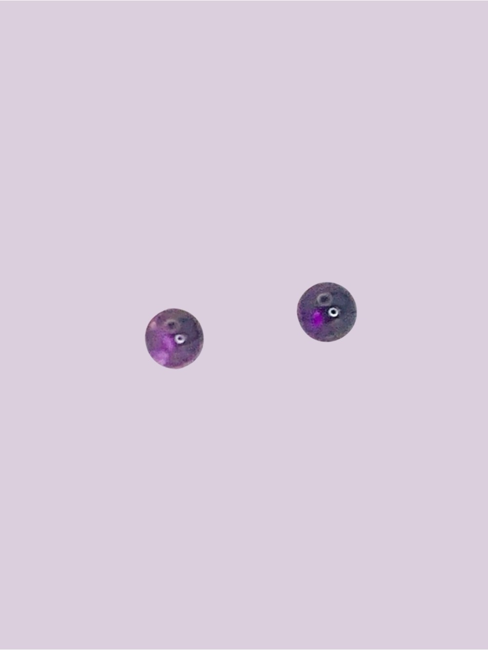 Natural Amethyst 5 mm Ball & 925 Sterling Post Stud Earrings - Picture 5 of 7